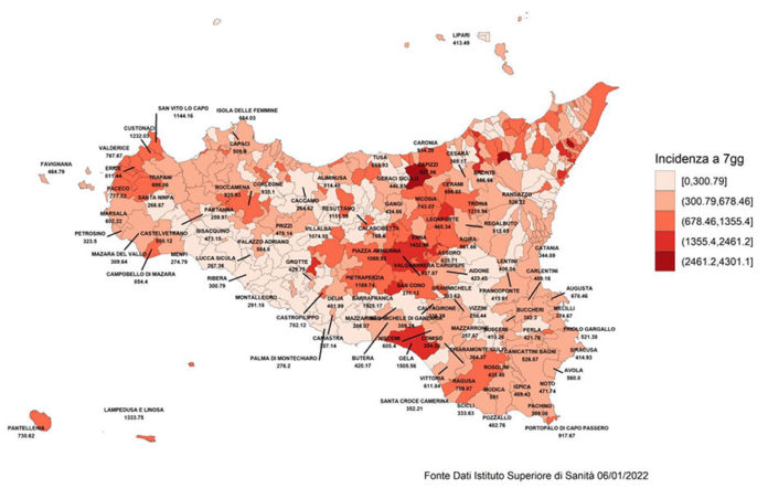 La mappa dei contagi